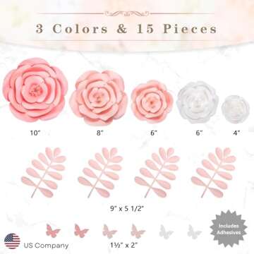 Rainbows & Lilies 3D Paper Flowers for Decor