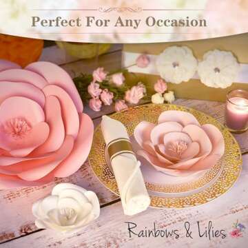 Rainbows & Lilies 3D Paper Flowers for Decor