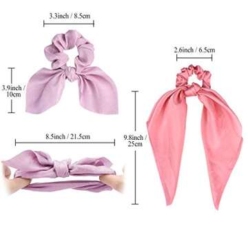 Funtopia Satin Scarf Scrunchies Set - 10Pcs Stylish Hair Ties