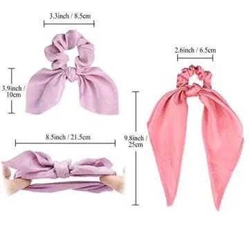 Funtopia Satin Scarf Scrunchies Set - 10Pcs Stylish Hair Ties