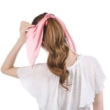 Funtopia Satin Scarf Scrunchies Set - 10Pcs Stylish Hair Ties