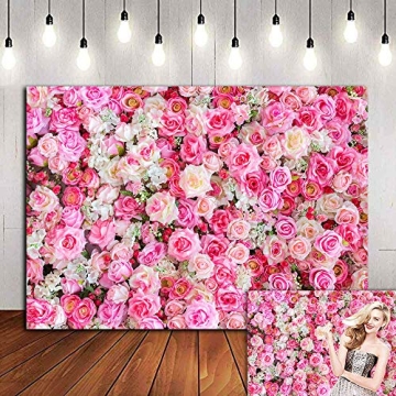 Pink Red Rose Flowers Theme Photography Backdrops 7x5ft Baby Shower Wedding Happy Birthday Day Photo...