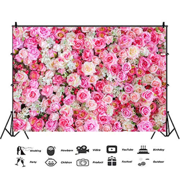 Stunning Pink Red Rose Backdrop for Events 7x5ft