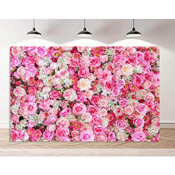 Stunning Pink Red Rose Backdrop for Events 7x5ft