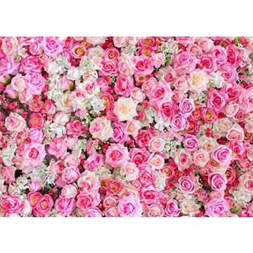 Stunning Pink Red Rose Backdrop for Events 7x5ft