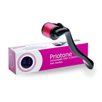 Titanium Needle Roller for Face Hair Beard - 540 .25mm Needles for Beauty Skin Care - Kit with The B...