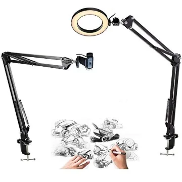 AceTaken Webcam Light Stand with Adjustable 6'' LED Ring Light