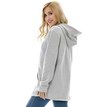 Bearsland Women's Winter Sporty Hoodie Breastfeeding Nursing Top,Gray,X-Large