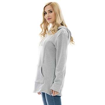 Bearsland Women's Winter Sporty Hoodie Breastfeeding Nursing Top,Gray,X-Large