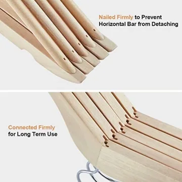 ELONG HOME Wooden Hangers for Durable Clothes Storage