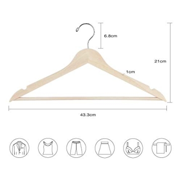 ELONG HOME Wooden Hangers for Durable Clothes Storage