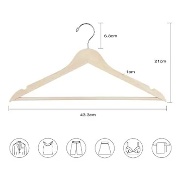 ELONG HOME Wooden Hangers for Durable Clothes Storage