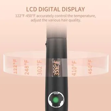 1 Inch Curling Iron with Clipped Tourmaline Ceramic Barrel Professional Hair Curler up to 450°F Dual Voltage for Traveling 60 Mins Auto Off Suit for Different Hairstyle (Black, 1 Inch)