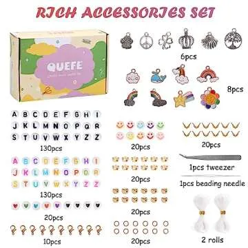 QUEFE 24000pcs 3mm Glass Beads for Jewelry Making Kit, 96 Colors Glass Seed Beads with Pendant Charm...