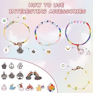 QUEFE 24000pcs 3mm Glass Beads for Jewelry Making Kit, 96 Colors Glass Seed Beads with Pendant Charms and Letter Beads for Friendship Bracelets Necklace Earring Ring Making