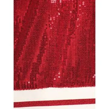 Anna-Kaci Womens Long Sleeve Front Zip Track Stripe Sequin Bomber Jacket, Red, Medium