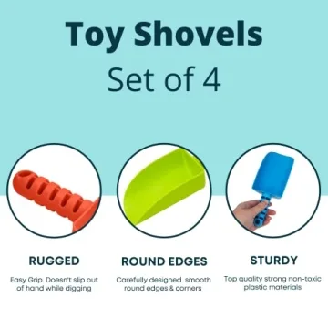 4E's Beach Shovels Set for Kids - Durable Fun & Garden Tool