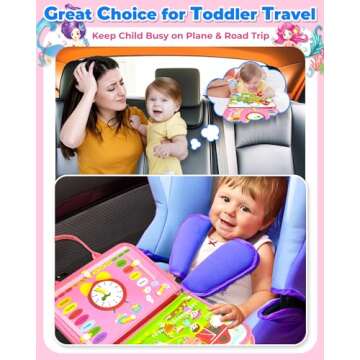 Gojmzo Busy Board Montessori Toys for 1 2 3 4 Year Old Girl Birthday Gifts, Busy Book Sensory Toys f...