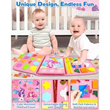 Gojmzo Busy Board Montessori Toys for 1 2 3 4 Year Old Girl Birthday Gifts, Busy Book Sensory Toys for Toddlers 1-3 2-4, Learning Educational Toddler Travel Activities
