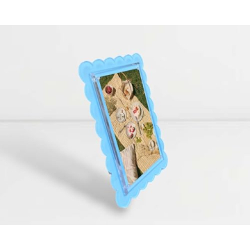 Elegant Pastel Blue Scalloped Photo Frame Set for Stylish Display