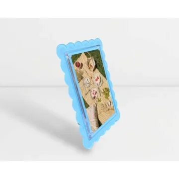 Elegant Pastel Blue Scalloped Photo Frame Set for Stylish Display