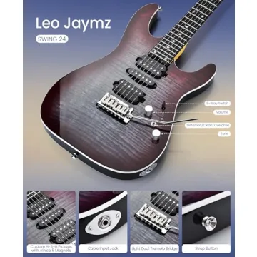Leo Jaymz SW Electric Guitar with Flame Maple Top