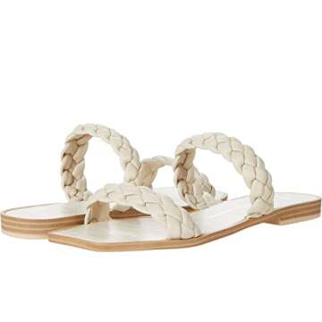 Dolce Vita Women's INDY Flat Sandal, Ivory Stella, 9