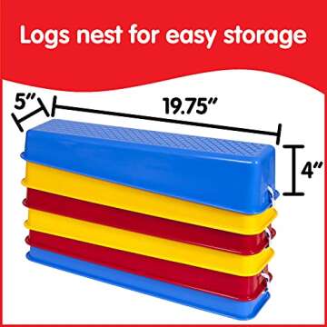 edxeducation Step-a-Logs - Supplies for Physical Play - Indoor and Outdoor - Exercise and Gross Moto...