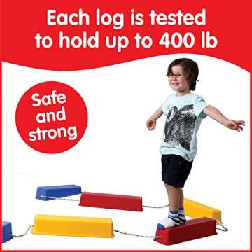 edxeducation Step-a-Logs - Supplies for Physical Play - Indoor and Outdoor - Exercise and Gross Motor Skills - Stackable - Build Coordination