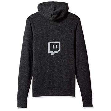 Twitch Logo Unisex Full Zip Hoodie (2XLarge, Grey)