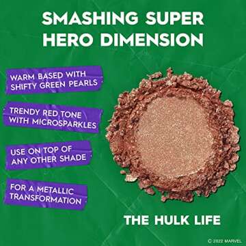 Urban Decay x Marvel Studios She-Hulk Mini Eyeshadow Palette - 6 Limited-Edition Matte & Moondust FX Shimmer Shades - Ultra-Blendable & Richly Pigmented - Vegan