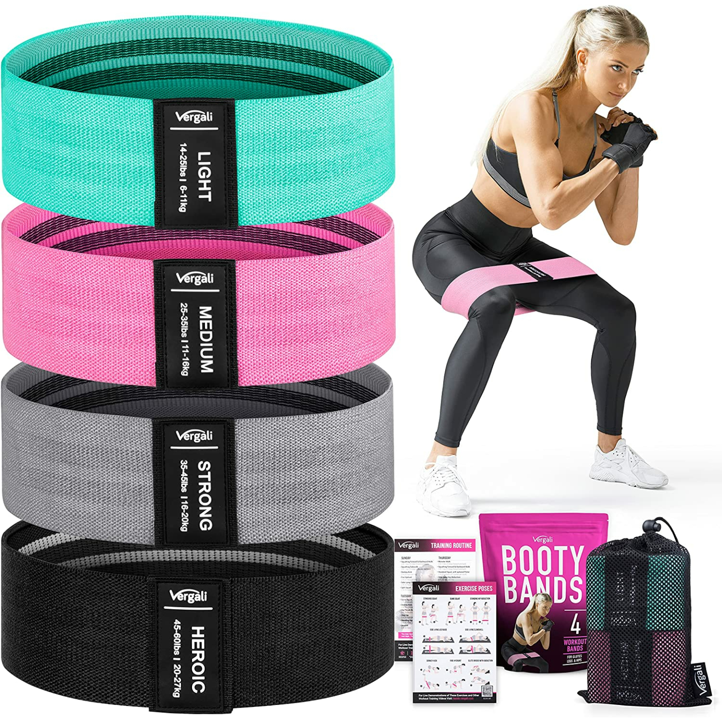 Versatile Resistance Bands Set with Guide for Fitness