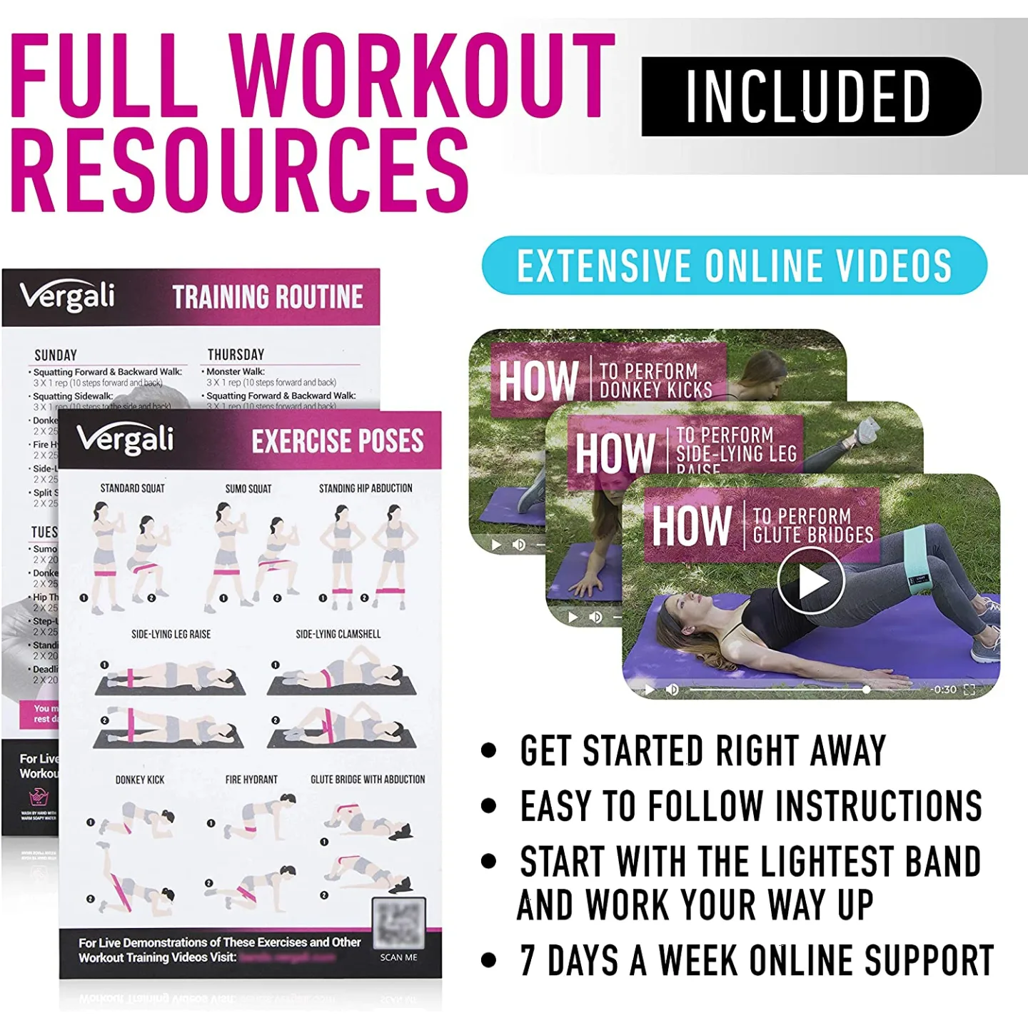 Versatile Resistance Bands Set with Guide for Fitness