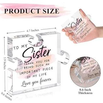 Thoughtful Sister Gift - Unique Acrylic Puzzle Plaque