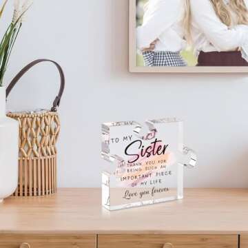 Thoughtful Sister Gift - Unique Acrylic Puzzle Plaque