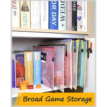 SUNEE Mesh Zipper Pouch 11x16 in (10 Colors, 30 Packs), Large Mesh Zipper Pouch Bags for School Office Supplies, Puzzles & Games, Travel Accessories, Waterproof Zipper Pouches for Organizing