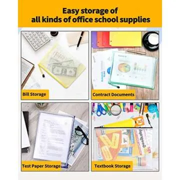 SUNEE Mesh Zipper Pouch 11x16 in (10 Colors, 30 Packs), Large Mesh Zipper Pouch Bags for School Office Supplies, Puzzles & Games, Travel Accessories, Waterproof Zipper Pouches for Organizing