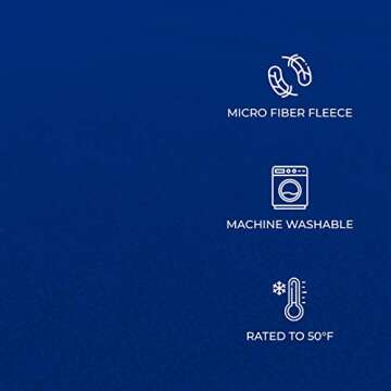 OSAGE RIVER Sleeping Bag Liner, Microfiber Fleece Travel Sheet Sleep Sack for Camping Travel Backpacking, Lightweight Zippered Sleeping Bag Inner Liner, Adults & Kids, Navy Blue