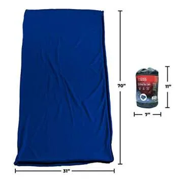 OSAGE RIVER Sleeping Bag Liner, Microfiber Fleece Travel Sheet Sleep Sack for Camping Travel Backpacking, Lightweight Zippered Sleeping Bag Inner Liner, Adults & Kids, Navy Blue
