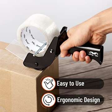 Mr. Pen - Packing Tape Dispenser Gun, Tape Gun with a 2 Inch Roll of Tape, Heavy Duty Packing Tape with Dispenser, Packaging Tape, Tape Gun, Clear Packing Tape, Tape Gun for Packing Boxes, Moving Tape