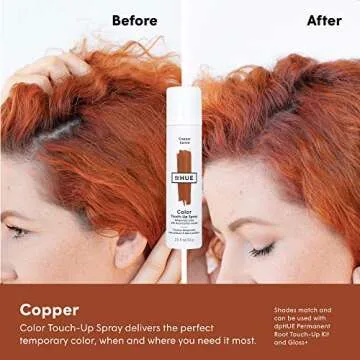 dpHUE Color Touch-Up Spray - Copper, 2.5 oz - Root Cover Up Spray with Dual-Action Nozzle for Precise Root Touch Up & Fast, Total Hair Cover - Gluten-Free, Vegan