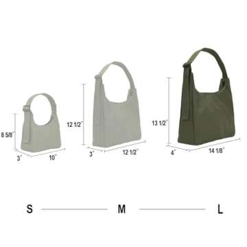 Large Nylon Shoulder Bag with Adjustable Quilted Strap – Fits 13" Laptop, Interior Zip Pocket