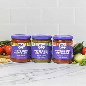 Fody Foods Keto-Friendly Salsa Verde, Fire Roasted, Low Fodmap Certified, Sensitive Recipe, Gut & IBS Friendly, 16 Ounce, Packaging May Vary