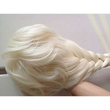 Anogol Hair Cap+Blonde Cosplay Wig for Princess Queen Party Braided Hair Wigs for Costume Party Hall...