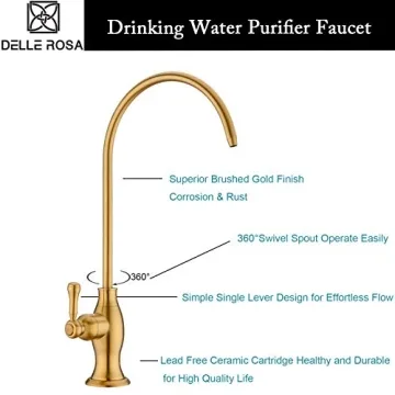 Brushed Gold Drinking Water Purifier Faucet for Home