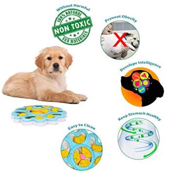 NYDREAM Dog Puzzle Toys-Puppy Treat Dispenser Dog Toys with Non-Slip/Increase IQ/Interactive Flower Slow Dispensing Feeding Pet Dog Training Games Feeder for Mini Dog Puppies