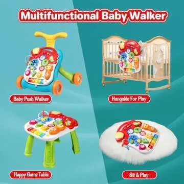 3 in 1 Sit to Stand Walker for Babies - Adjustable & Musical