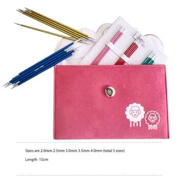 Lotus Yarns KP Zing 15cm(6") Double Pointed Aluminum Knitting Needle Set, Deluxe&Smooth Weaving Tool...