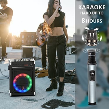 JYX Karaoke Machine with Wireless Microphones for Home