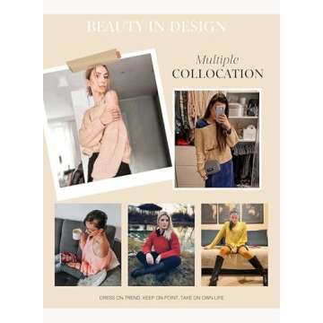 Dokotoo Womens Juniors Crewneck Fall Sweaters for Women Long Sleeve Solid Hollow Out Fashion Casual Loose Plain Chunky Knit Pullover Sweaters for Women Jumper Outerwear Khaki Medium